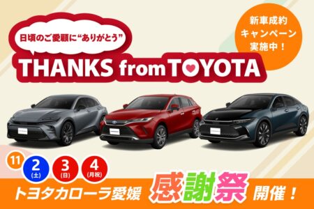 トヨタカローラ愛媛　感謝祭開催！11/2~11/10